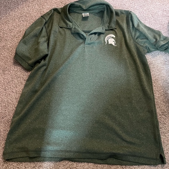 Pro Edge Forest Green Polo with Spartan Emblem - Picture 1 of 2